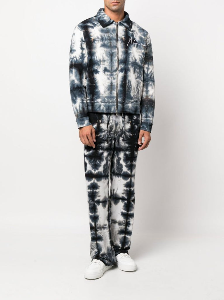 Black Tie-dye Drawstring Trousers