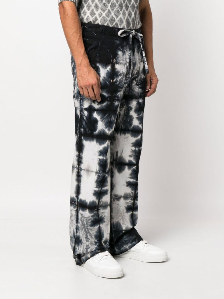 Black Tie-dye Drawstring Trousers