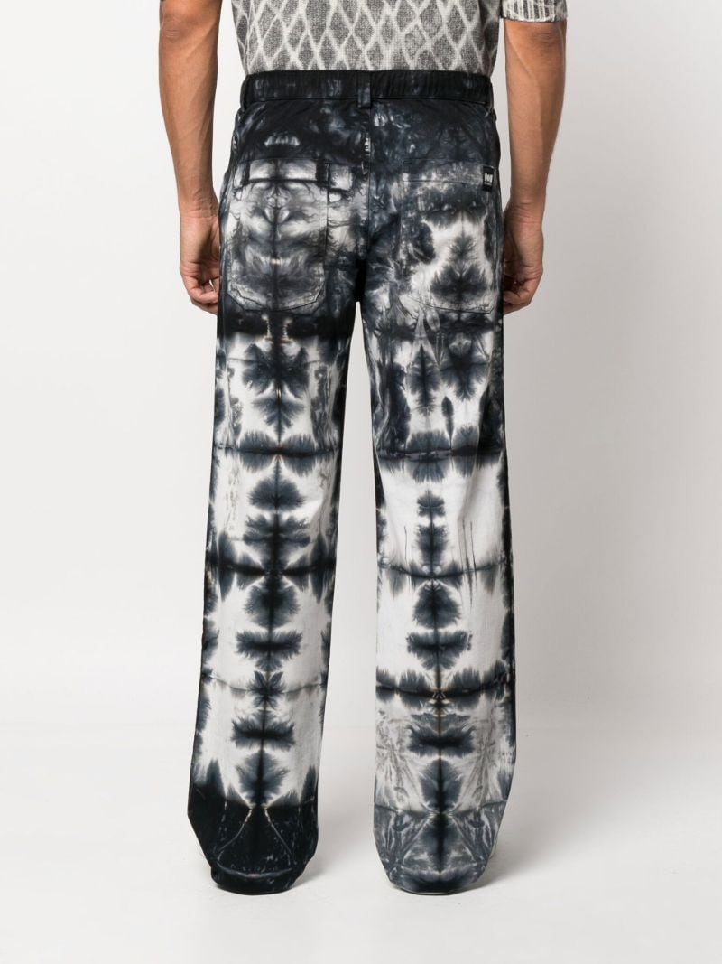 Black Tie-dye Drawstring Trousers