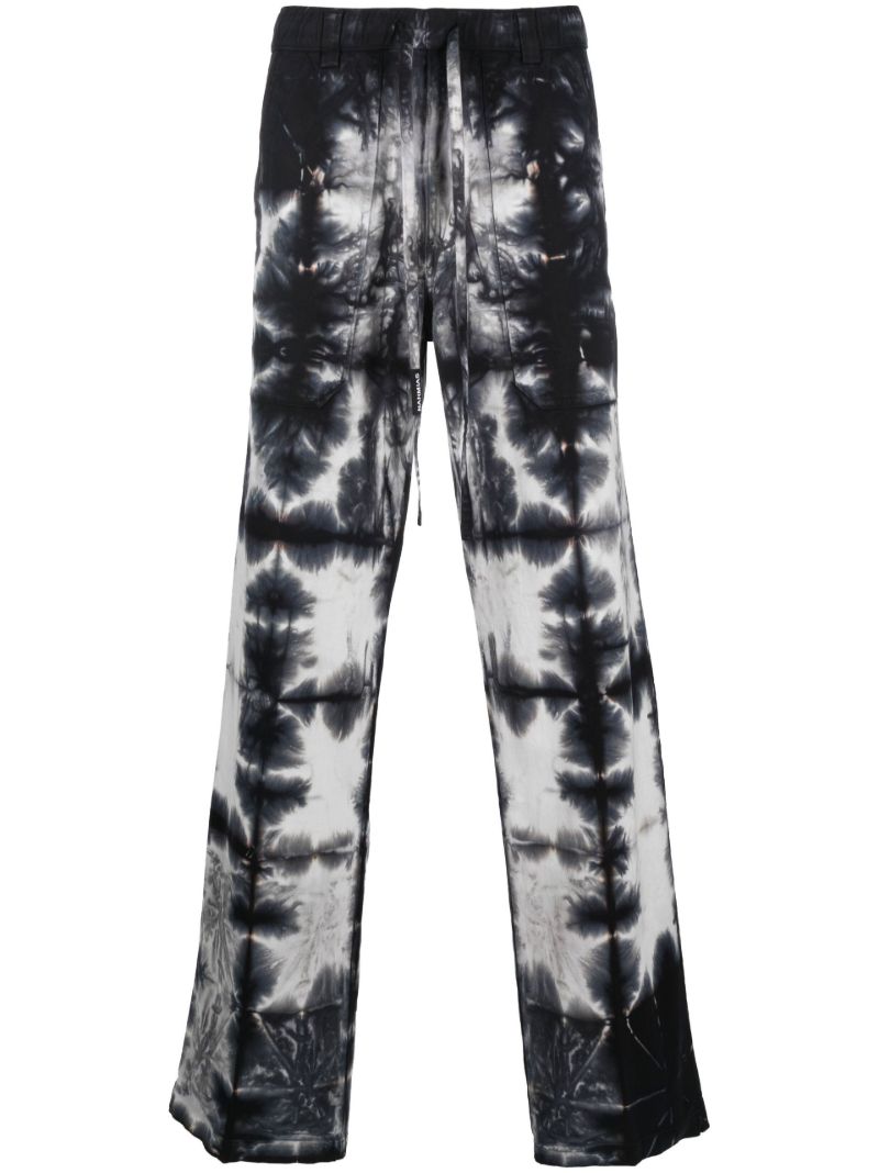 Black Tie-dye Drawstring Trousers
