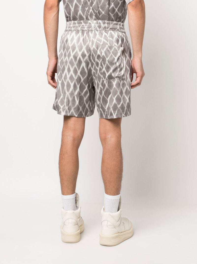 Grey Swish Printed Silk Shorts
