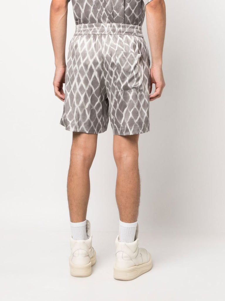 Grey Swish Printed Silk Shorts