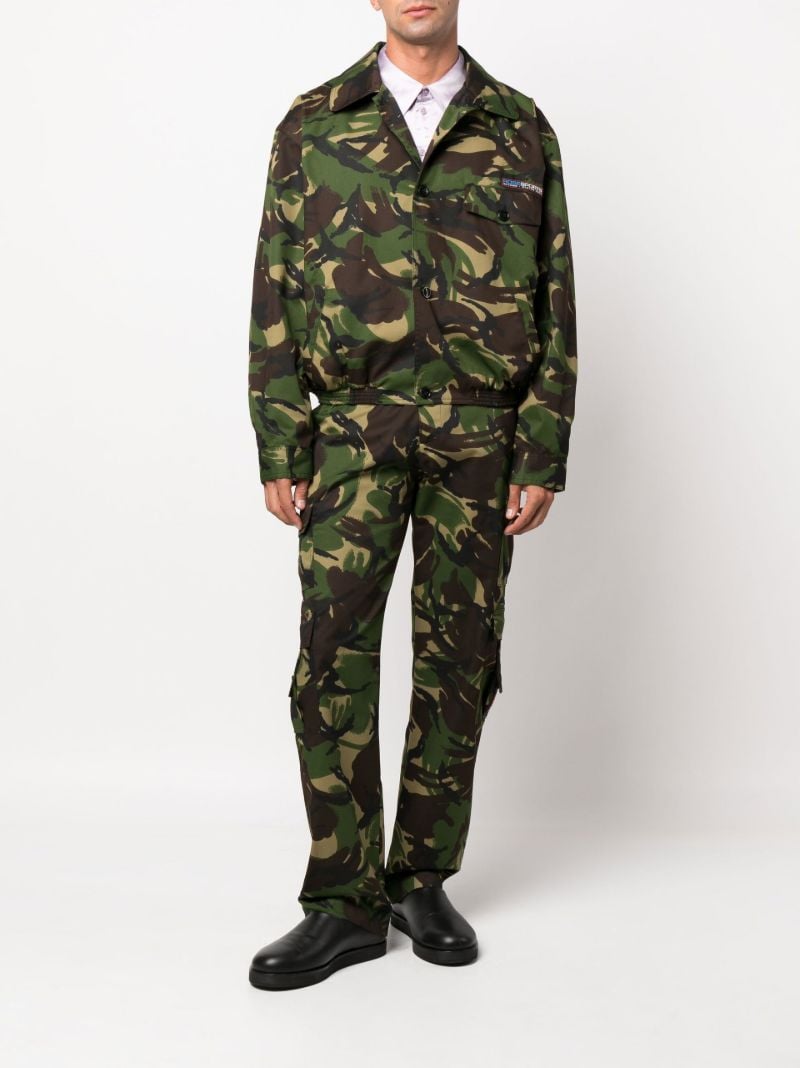 Green Camouflage Print Cargo Trousers