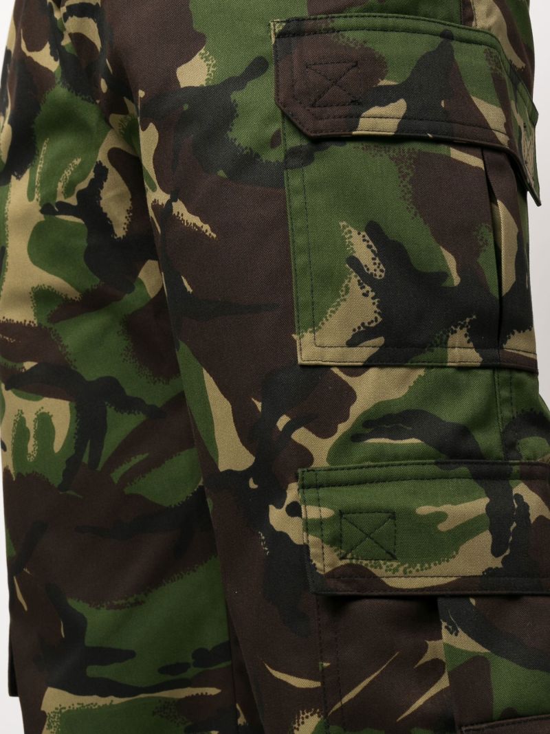 Green Camouflage Print Cargo Trousers
