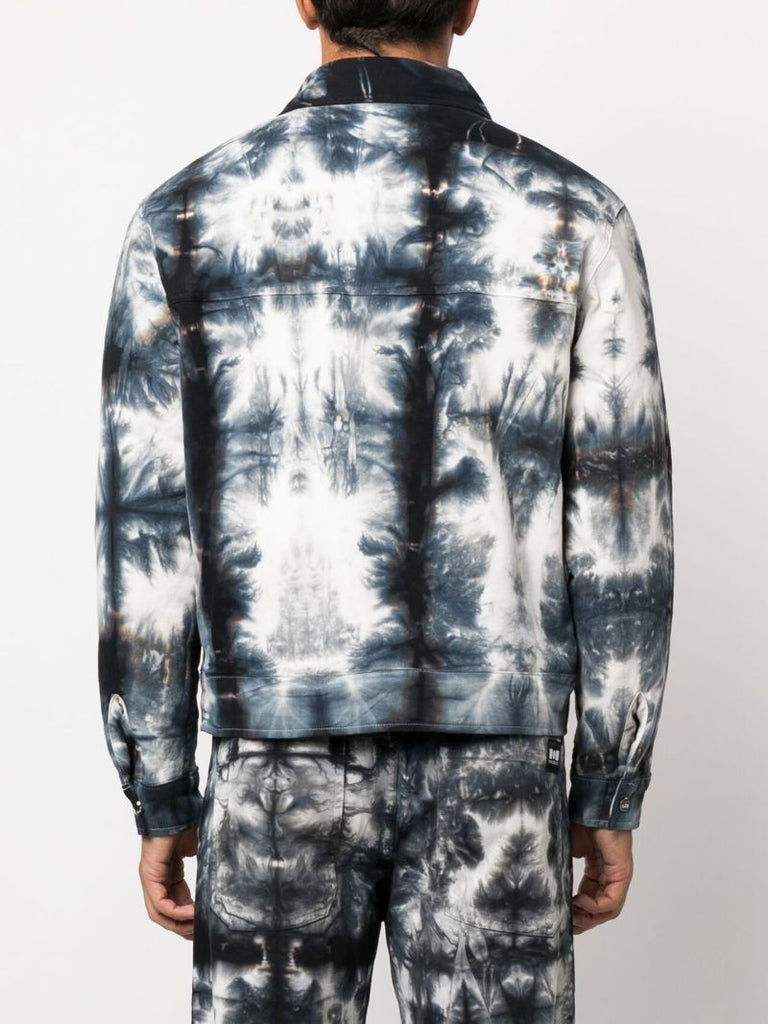 Black Tie-dye Padded Jacket