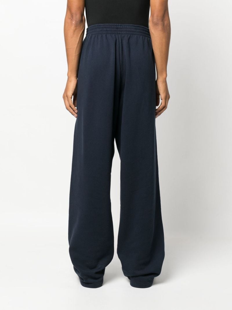 Blue Wide Leg Cotton Track Pants