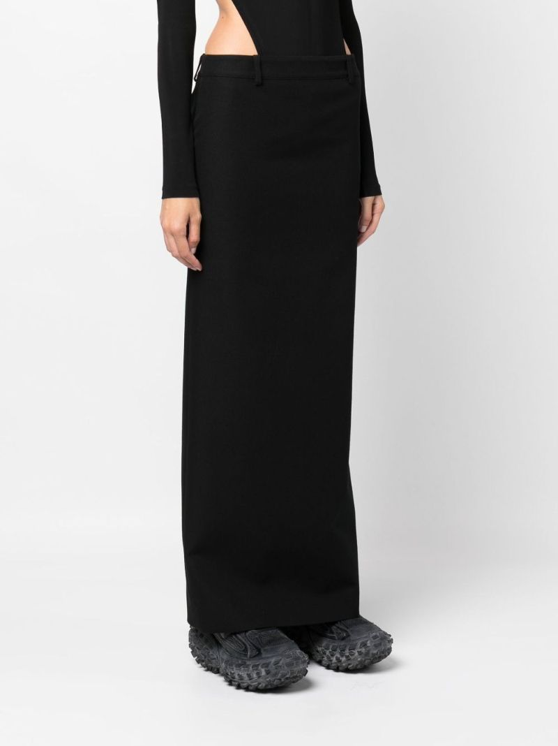 Black Tube Wool Maxi Skirt