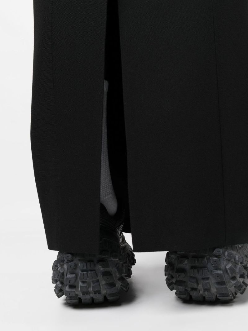 Black Tube Wool Maxi Skirt