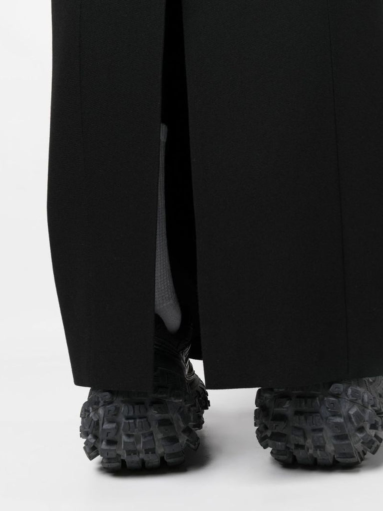 Black Tube Wool Maxi Skirt