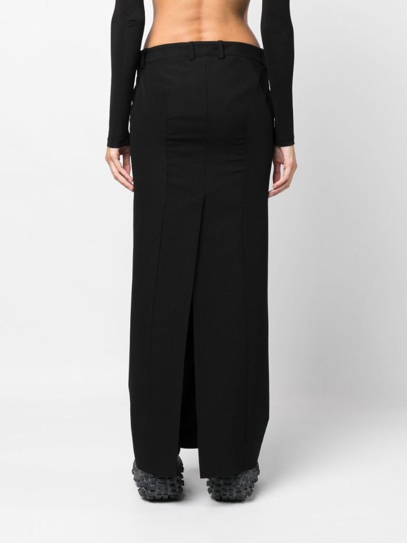 Black Tube Wool Maxi Skirt