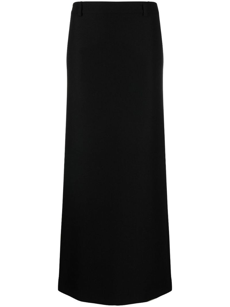 Black Tube Wool Maxi Skirt