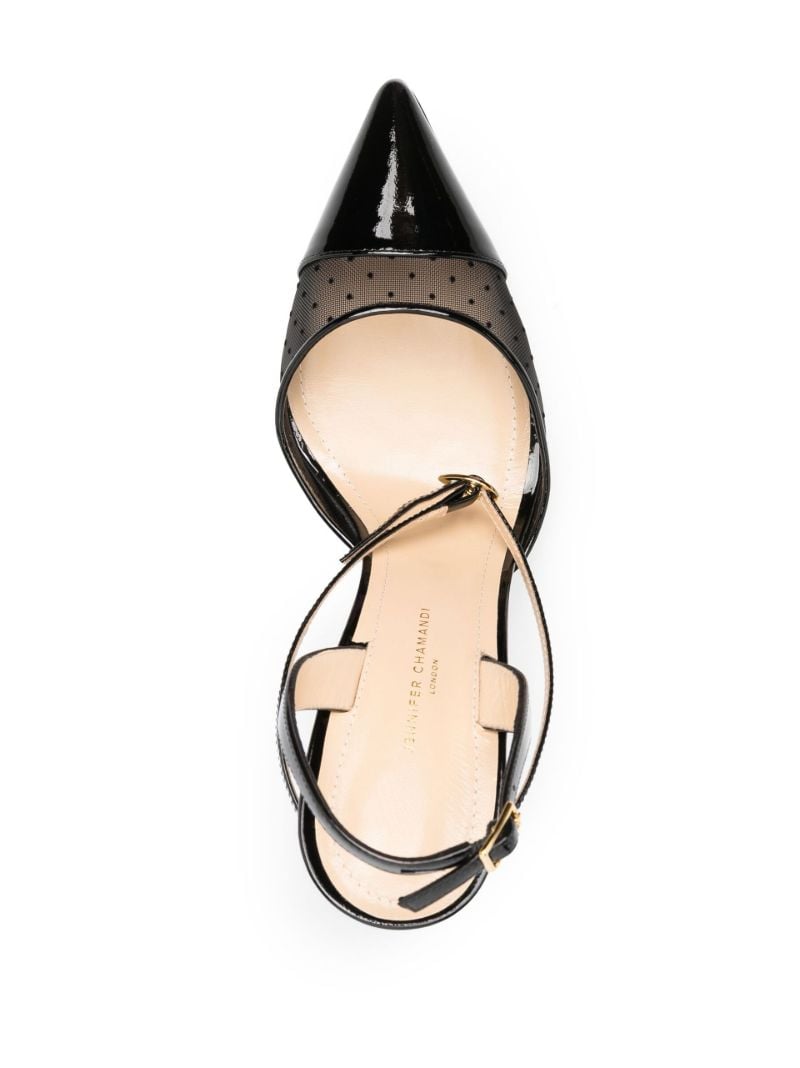 Black Vittorio 105 Patent Leather Slingback Pumps