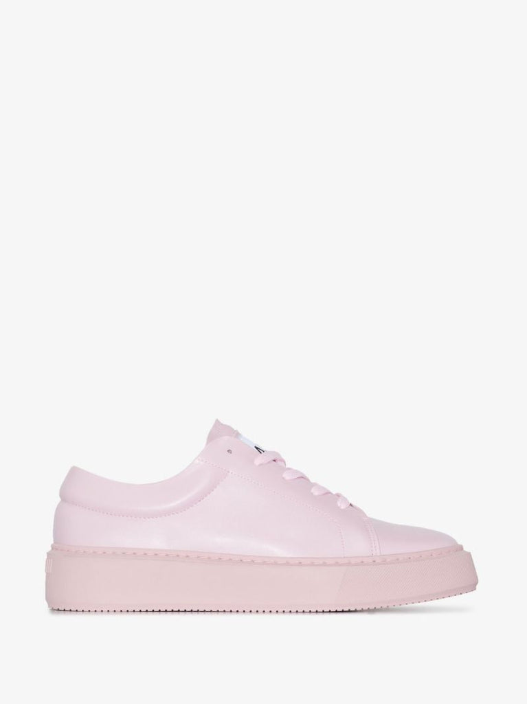 Pink Sporty Faux Leather Sneakers