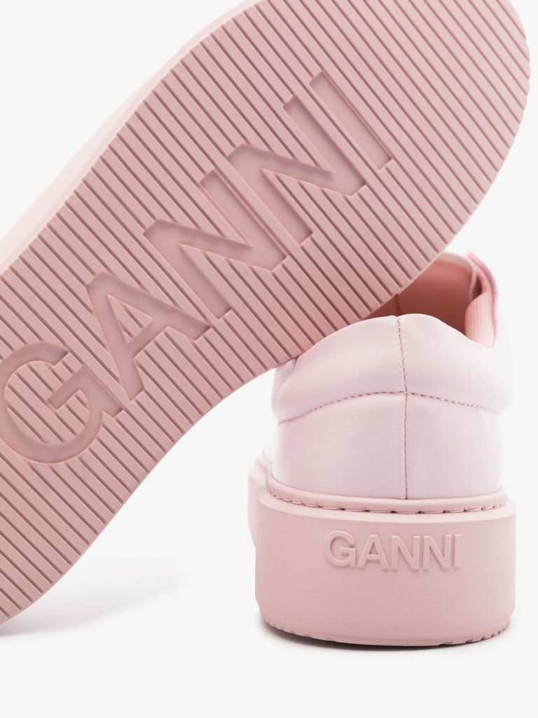 Pink Sporty Faux Leather Sneakers
