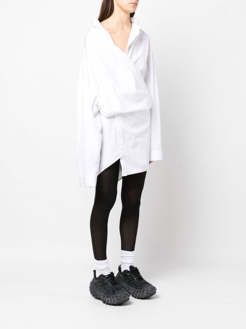 White Twisted Mini Shirt Dress