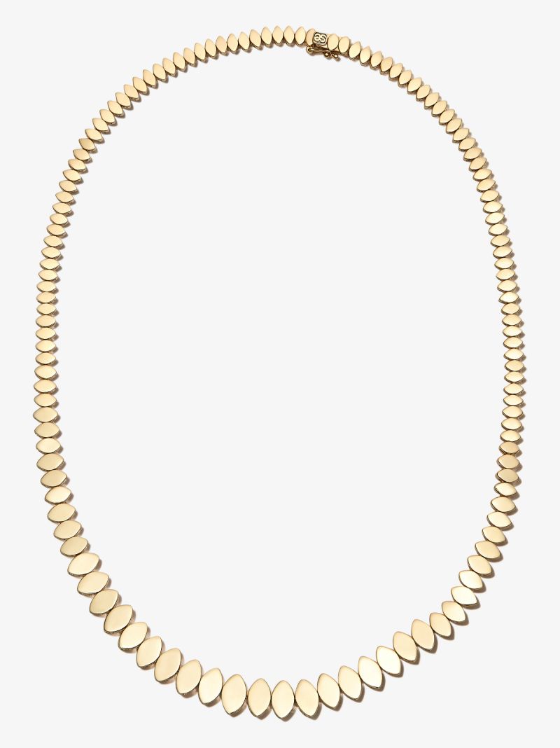 14k Yellow Gold Graduated Marquise Eye Eternity Necklace