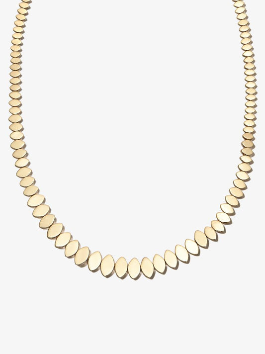14k Yellow Gold Graduated Marquise Eye Eternity Necklace