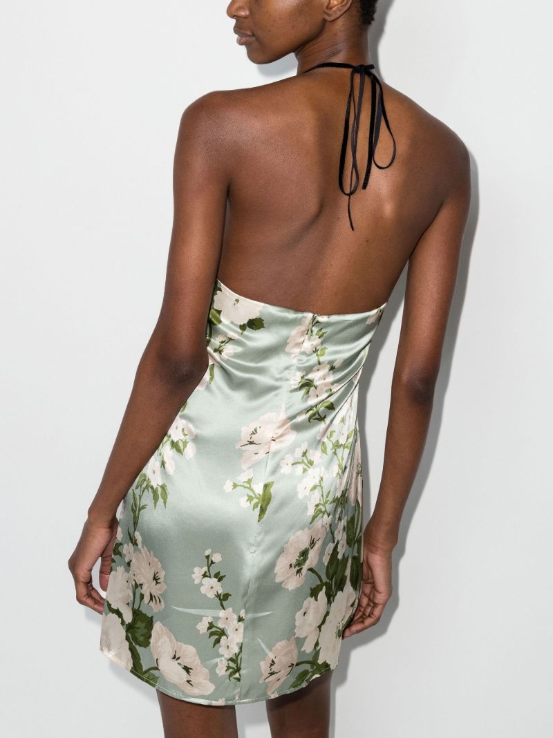 Poppie Floral Print Silk Mini Dress