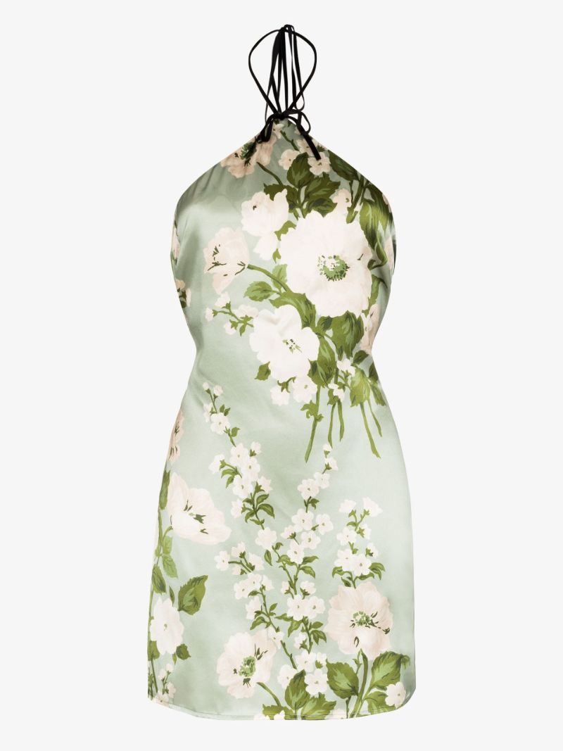 Poppie Floral Print Silk Mini Dress