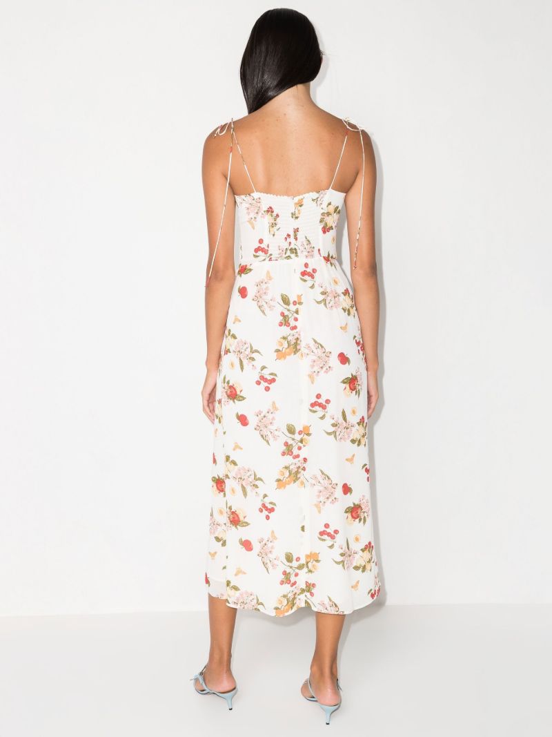 Neutral Kourtney Floral Midi Dress