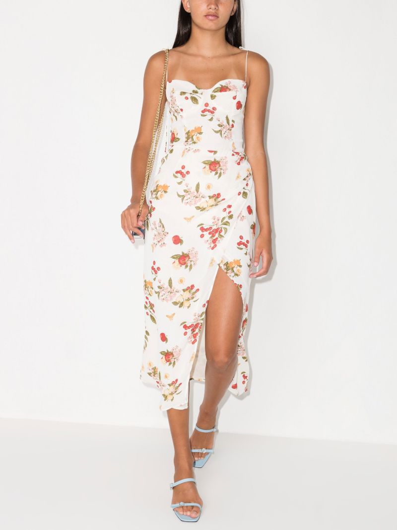 Neutral Kourtney Floral Midi Dress