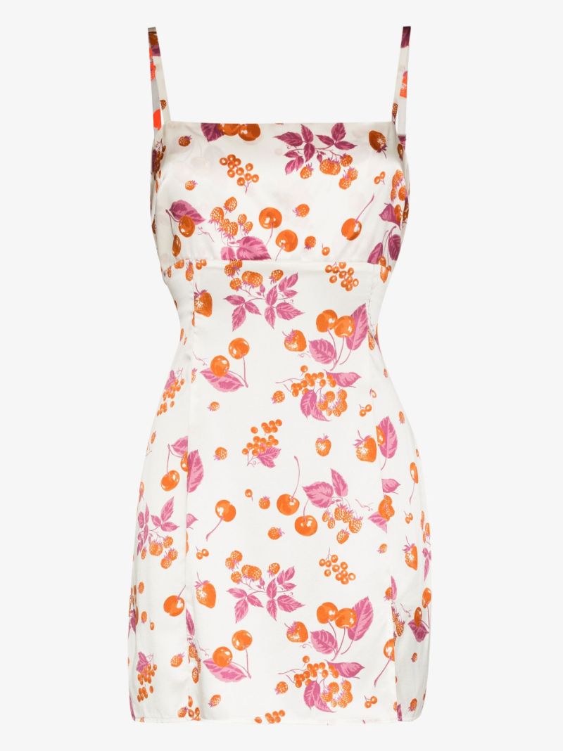 Jasmin Fruit Print Silk Mini Dress