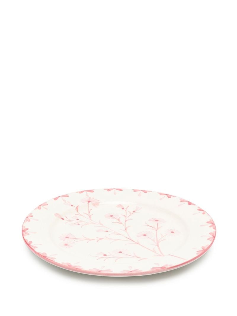 White Winchester Floral Ceramic Dinner Plate