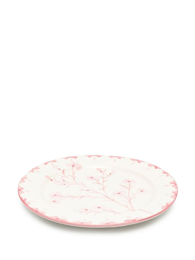 White Winchester Floral Ceramic Dinner Plate
