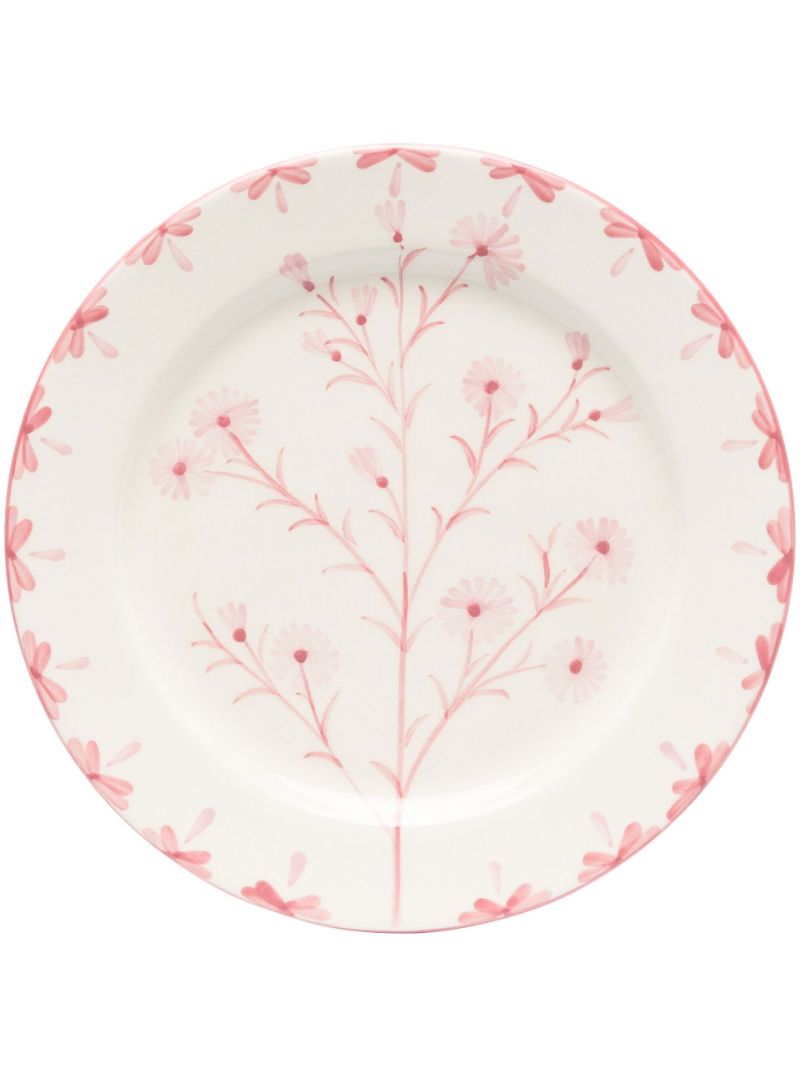 White Winchester Floral Ceramic Dinner Plate