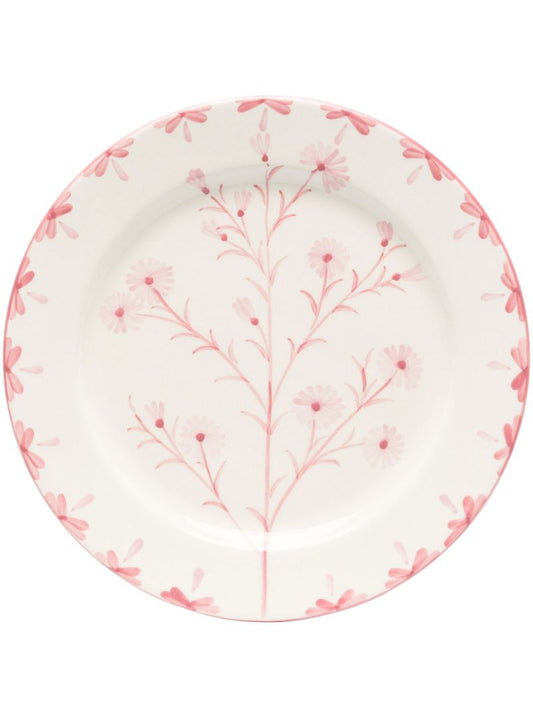 White Winchester Floral Ceramic Dinner Plate