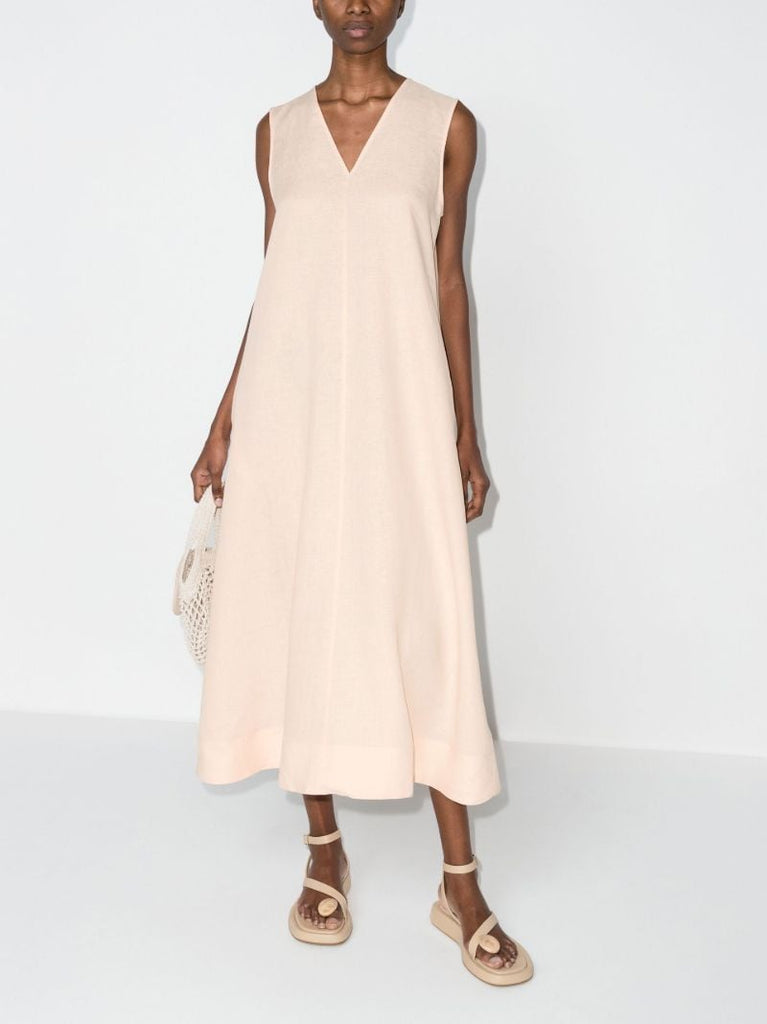 Nisha Sleeveless Organic Linen Midi Dress
