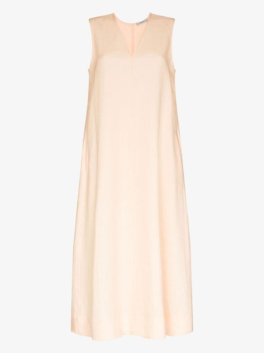 Nisha Sleeveless Organic Linen Midi Dress