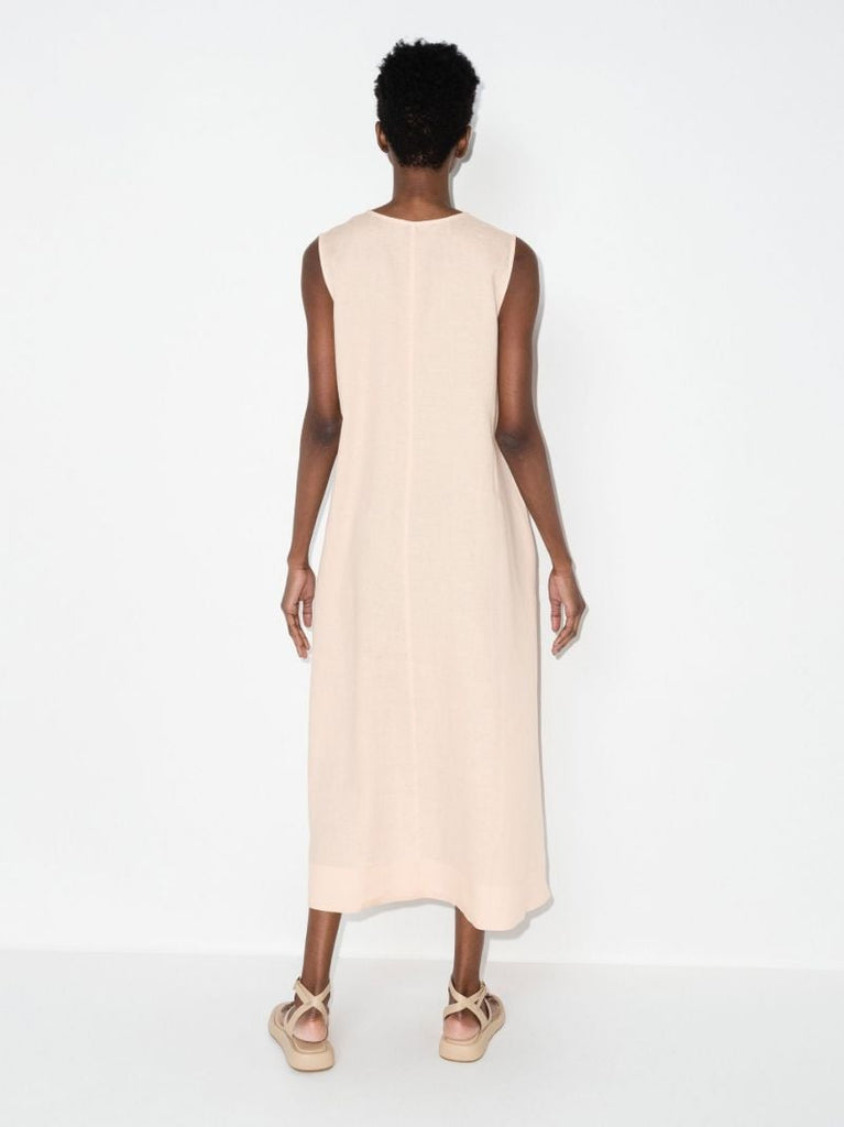 Nisha Sleeveless Organic Linen Midi Dress