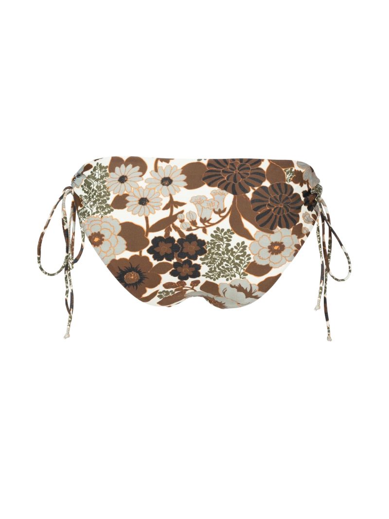 Neutral Floral Tie-side Bikini Bottoms