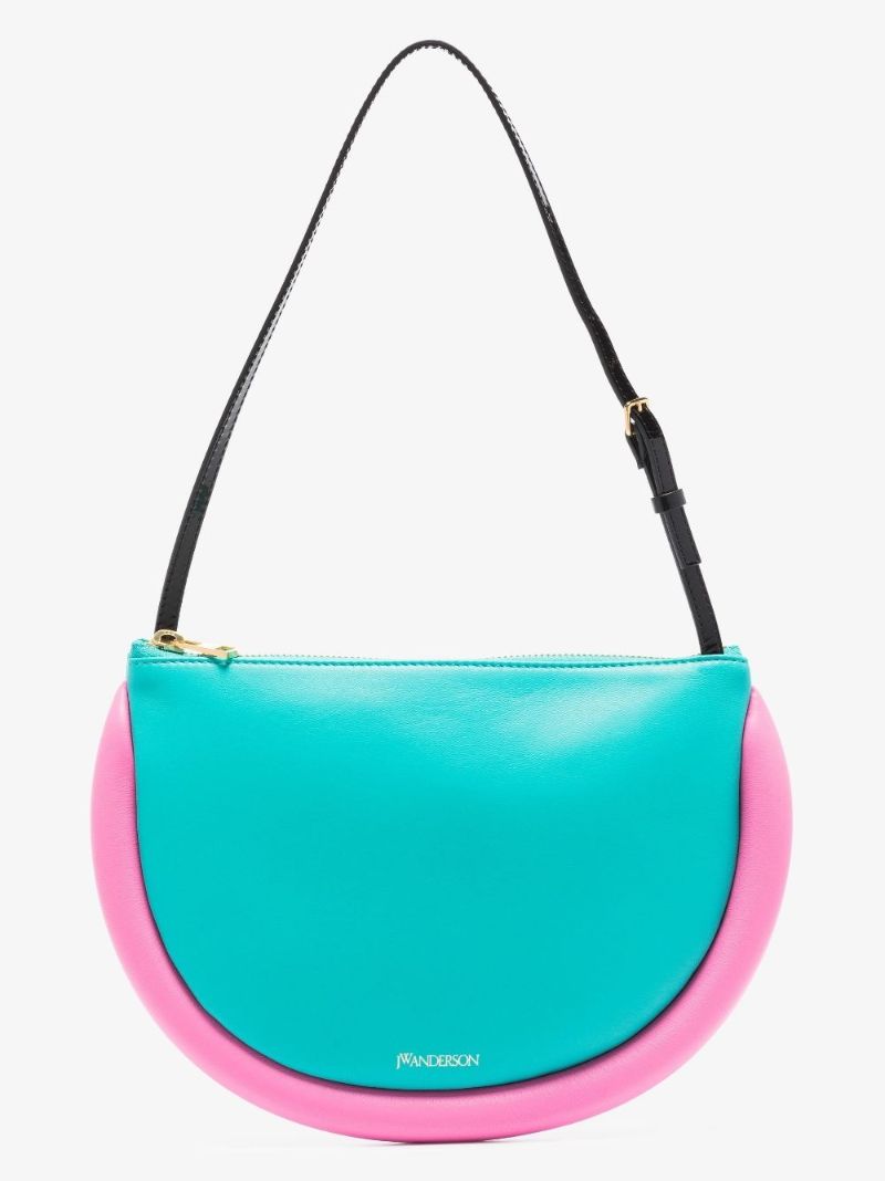 Blue the Bumper Moon Leather Shoulder Bag