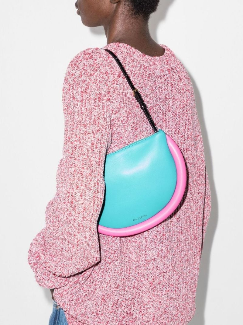 Blue the Bumper Moon Leather Shoulder Bag