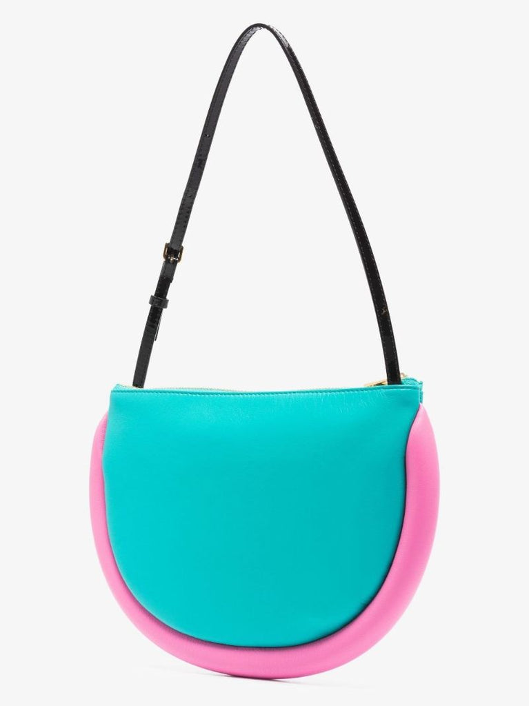 Blue the Bumper Moon Leather Shoulder Bag