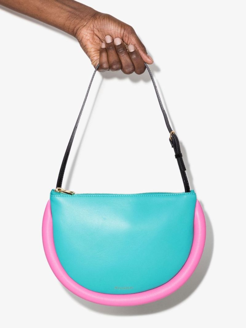 Blue the Bumper Moon Leather Shoulder Bag