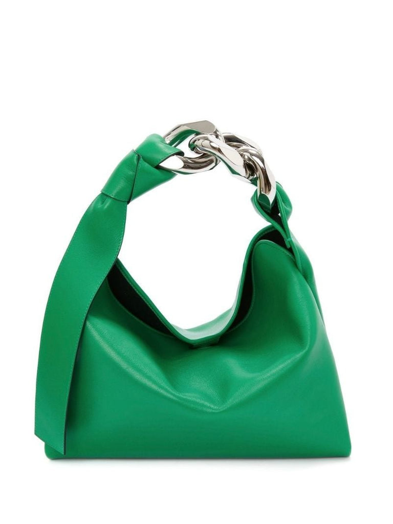 Green Small Chain Leather Shoulder Bag