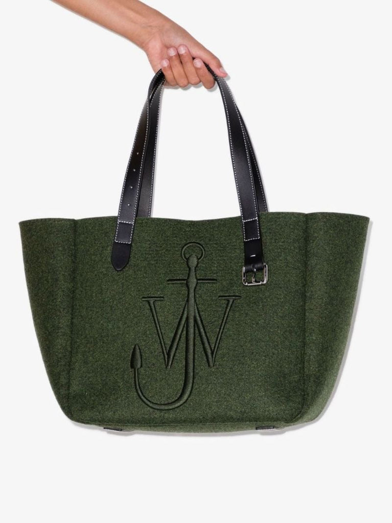 Green Anchor Felt Tote Bag