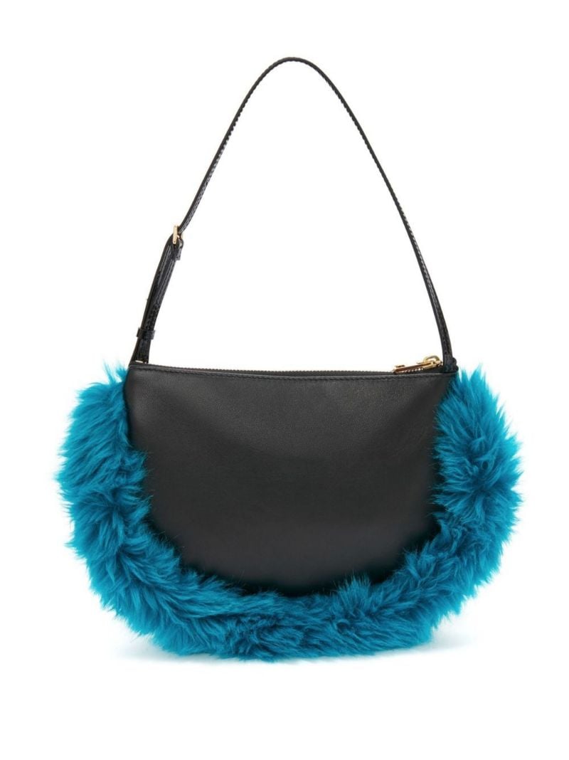 Black Bumper Moon Leather Shoulder Bag