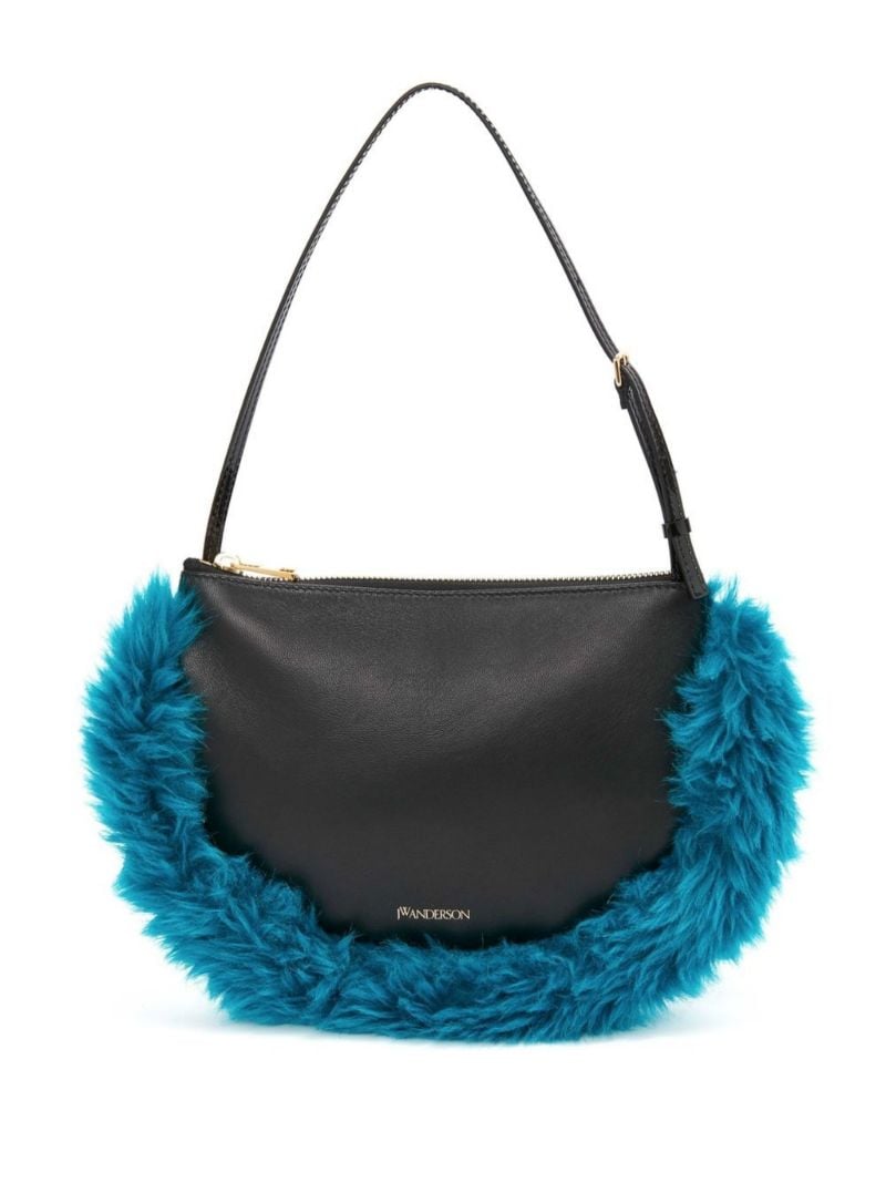 Black Bumper Moon Leather Shoulder Bag