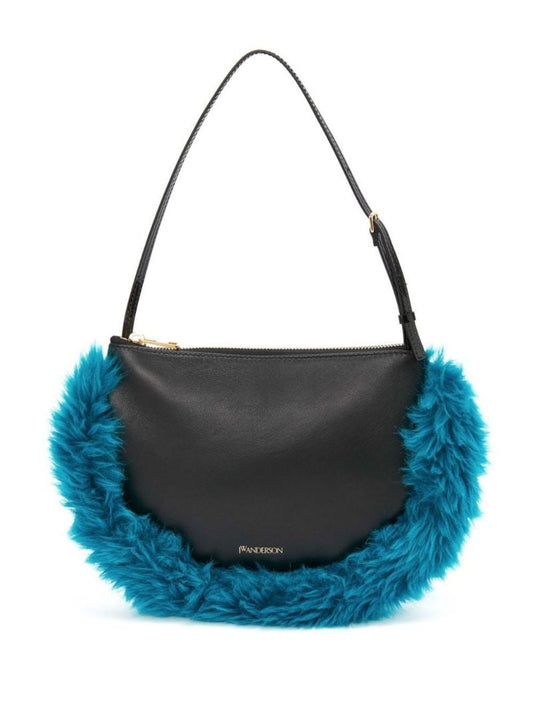 Black Bumper Moon Leather Shoulder Bag
