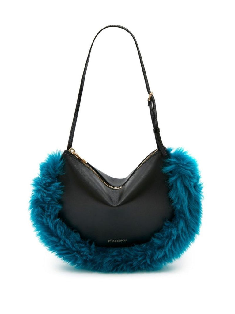 Black Bumper Moon Leather Shoulder Bag