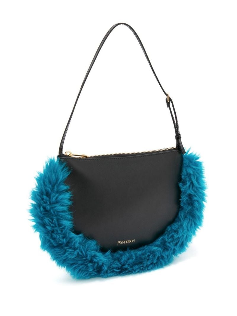 Black Bumper Moon Leather Shoulder Bag
