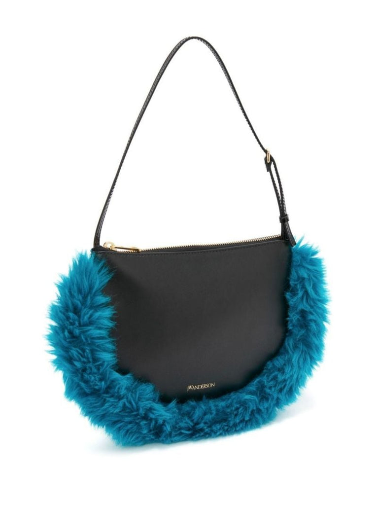 Black Bumper Moon Leather Shoulder Bag