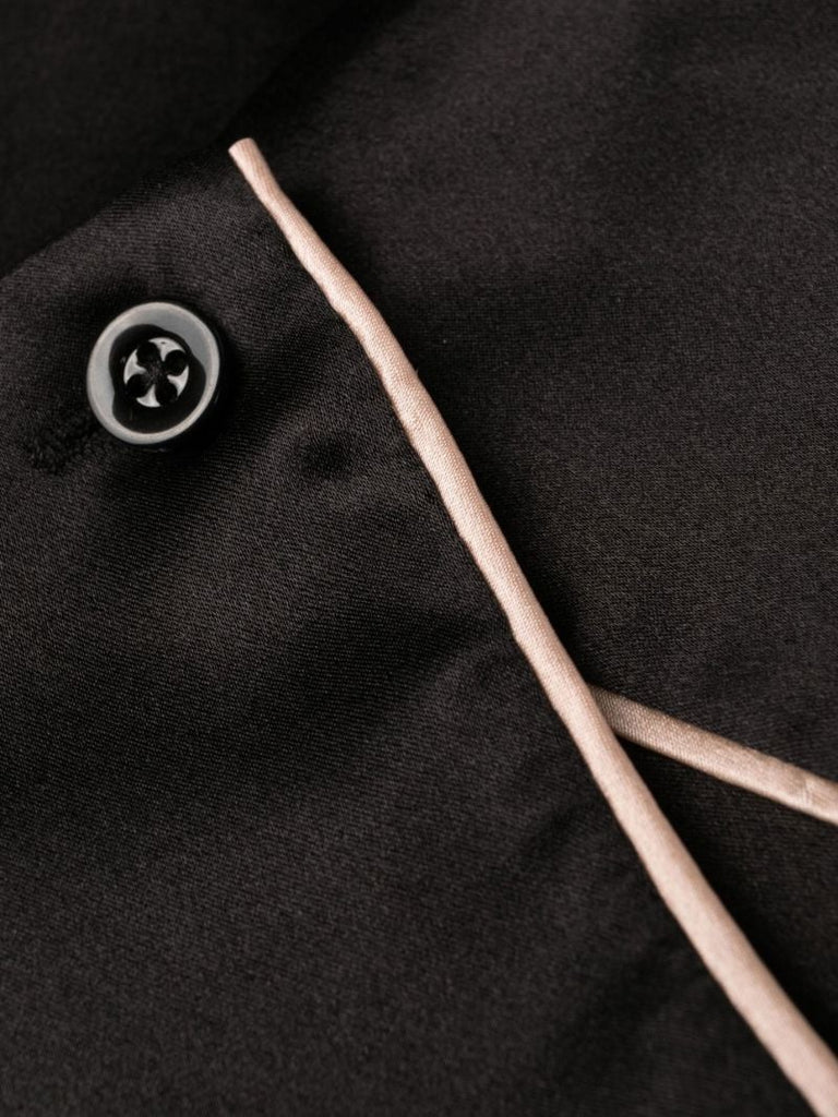 Black Silk Pyjama Top