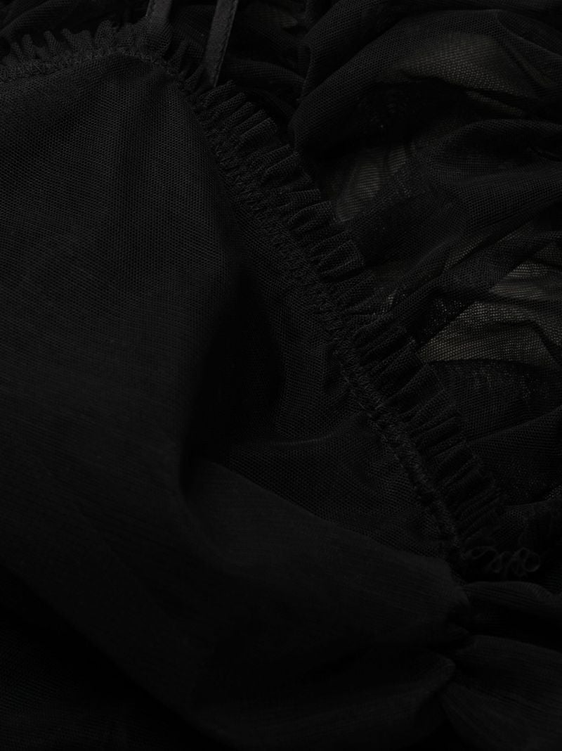 Black Ruched Silk Dress
