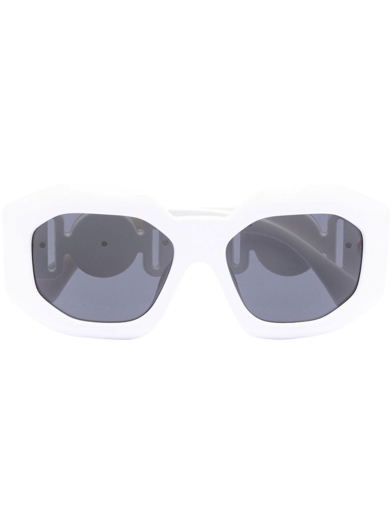 White Medusa Plaque Sunglasses