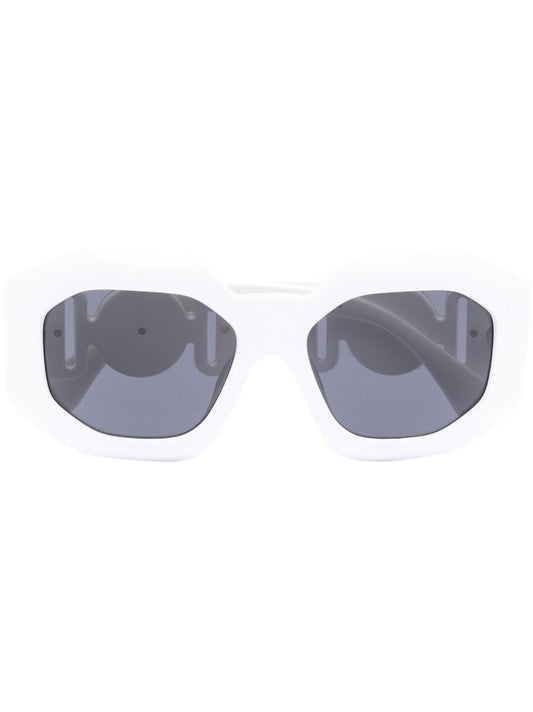 White Medusa Plaque Sunglasses